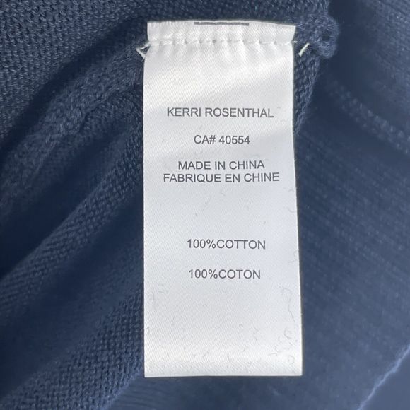 Kerri Rosenthal Oh Hi Happy Indigo Blue Cotton Knit Liz Sweater - Picture 5 of 12